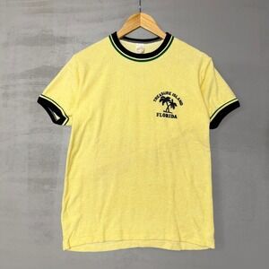 True Vintage 70s Yellow Treasure Island Florida Ringer Sweatshirt XL